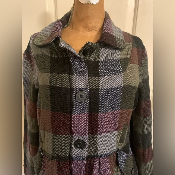 Vintage Volcom Purple Checkered Peacoat M - Picture 5 of 9